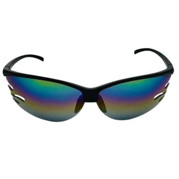 7015 | Rainbow Lens Semi Rimless Wrap Sunglasses - Picture 1 of 5